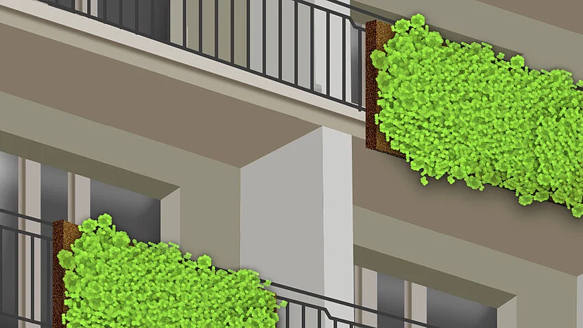 Grafik-Bild: Balkon mit Begrünung