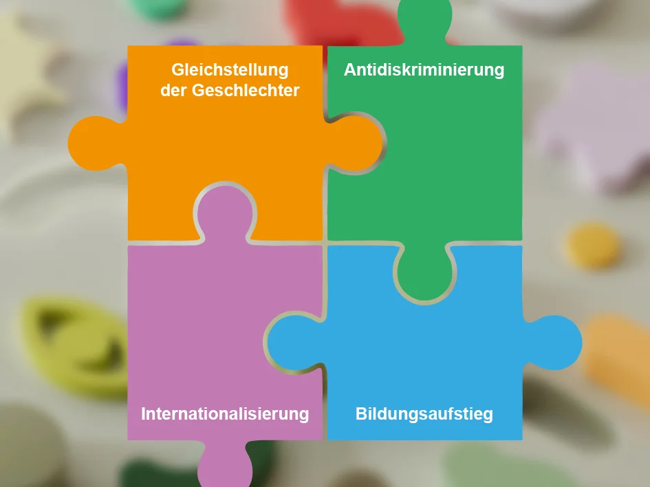Gleichstellung der Geschlechter, Antidiskriminierung, Internationalisierung, Bildungsaufstieg